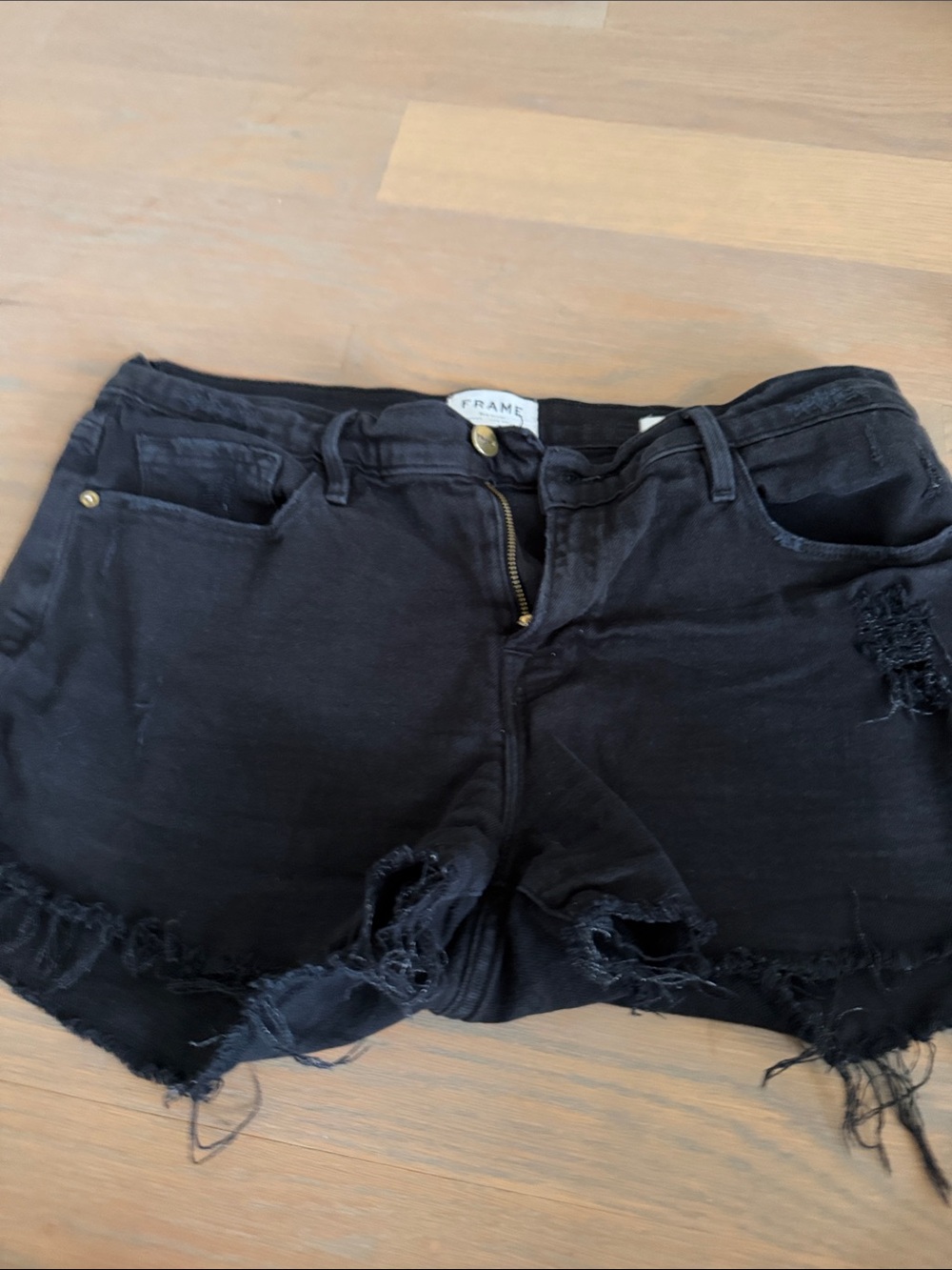 Frame Denim Black Jeans with Signature Label